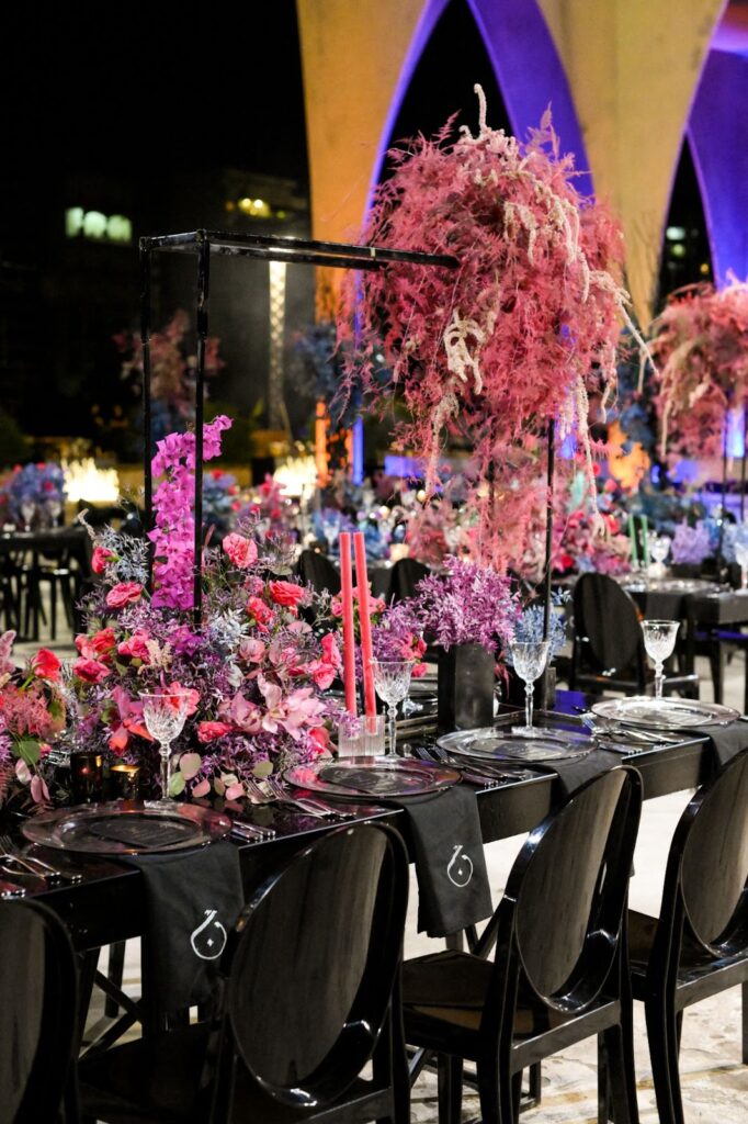 Colourful destination wedding in Tripoli 
Flower arrangement
