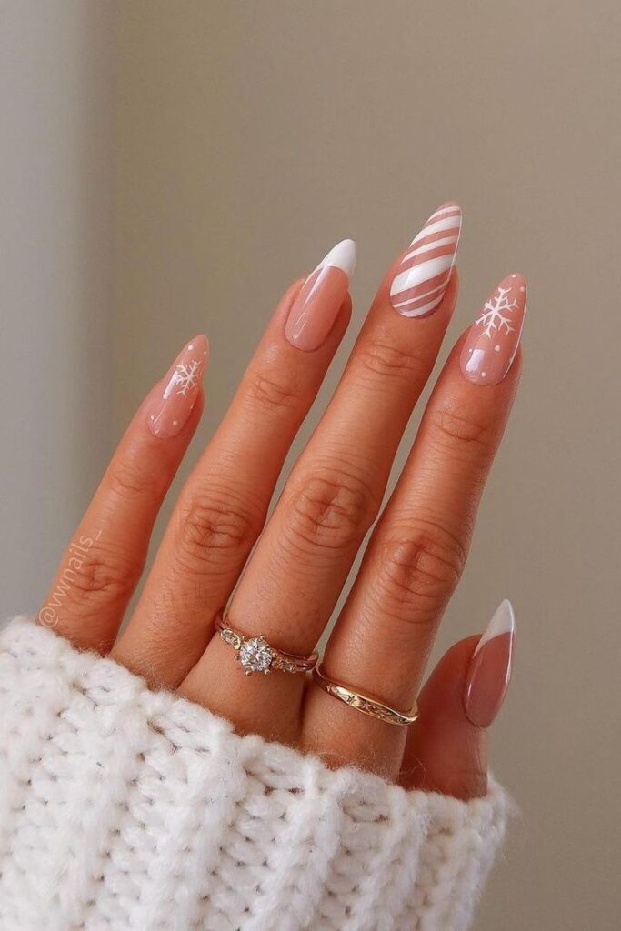 2023 Holiday Nail Trends You Need to Know About: Snowflake Nails