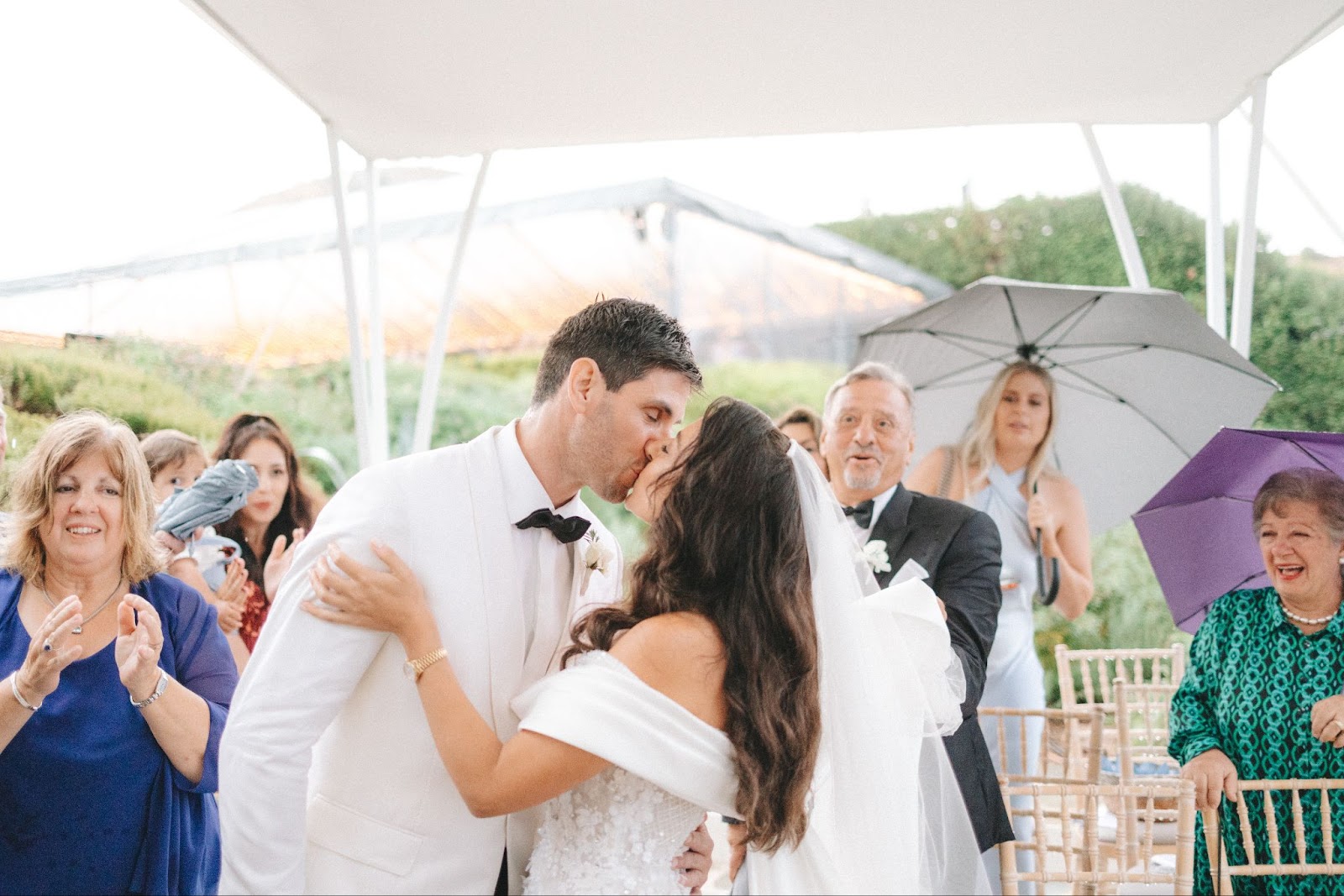 A Destination Wedding in Greece That Embraced the Unexpected Wet Weather 