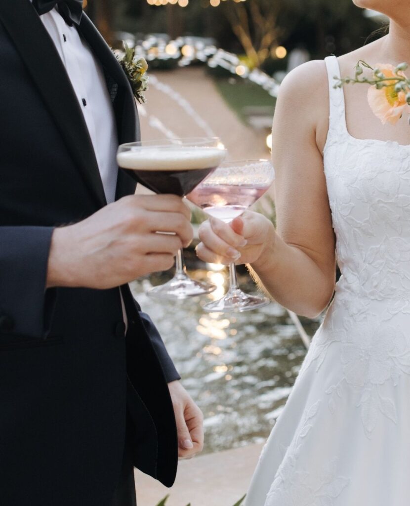 Wedding cocktail activations Signature wedding drinks Wedding reception ideas Engaging wedding ideas Unique wedding experiences Wedding drink stations