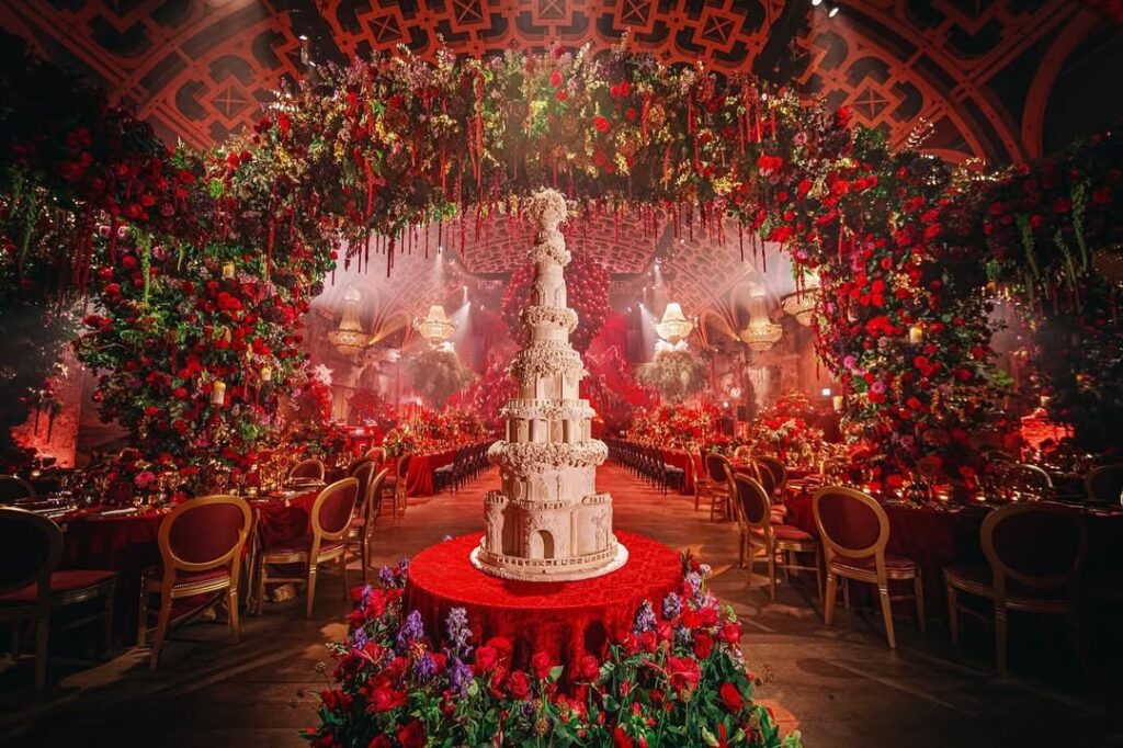 Floral arrangement at a wedding in UK