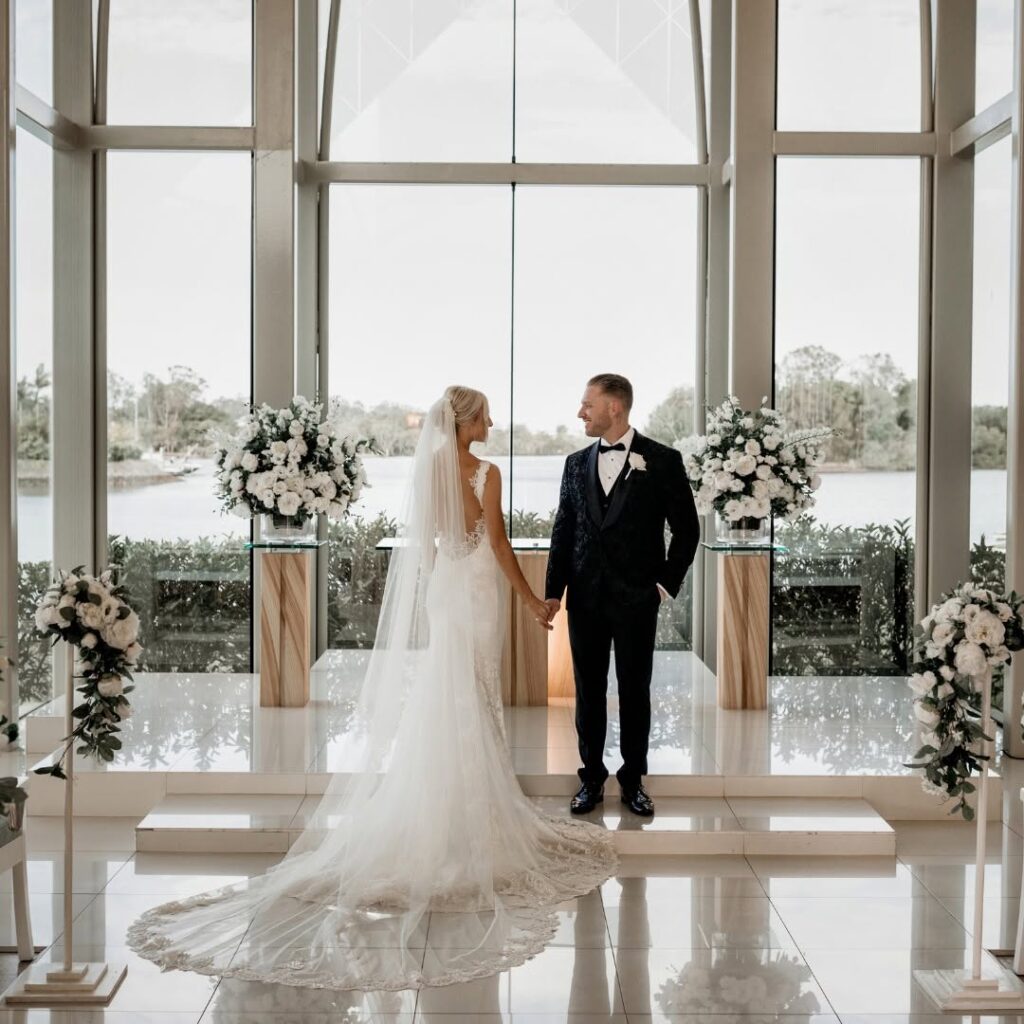a couple is having their dream destination wedding