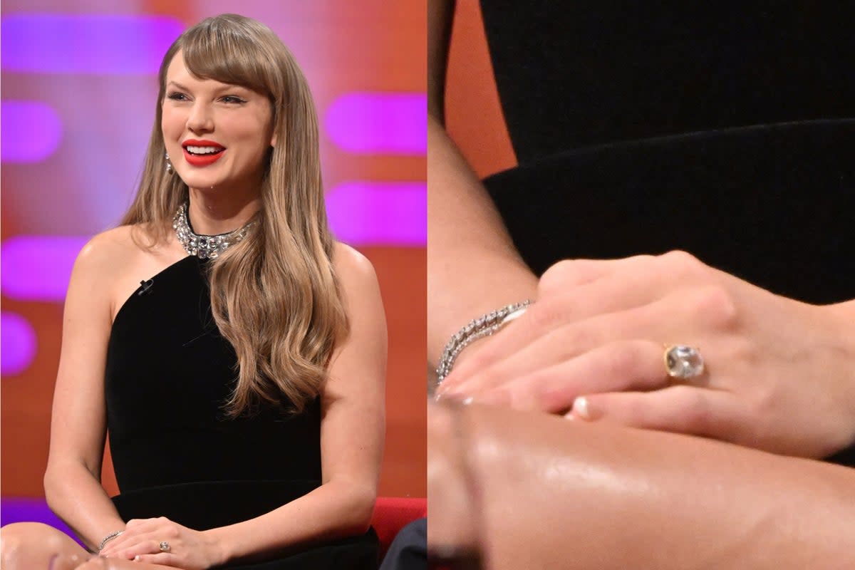 Taylor Swift shows off engagement ring